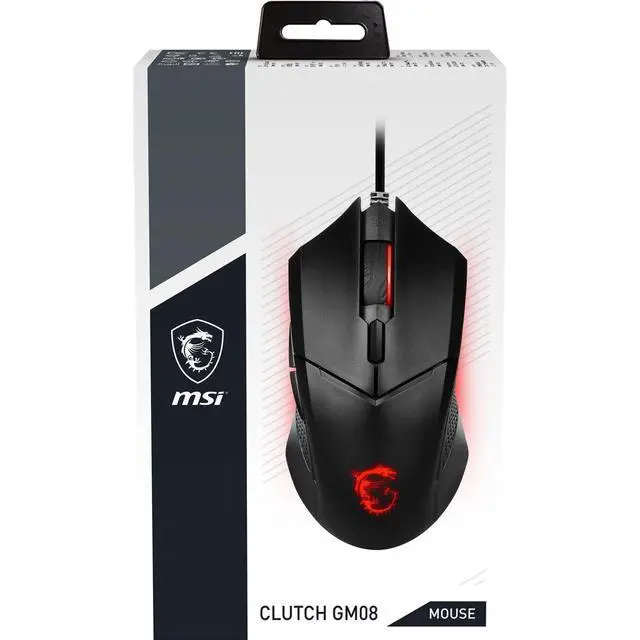Alt view image 3 of 7 - Clutch GM08 Gaming Mouse, 4200 DPI, Optical Sensor, 3 Adjustable Weights, Red LED Lighting, Symmetrical Design