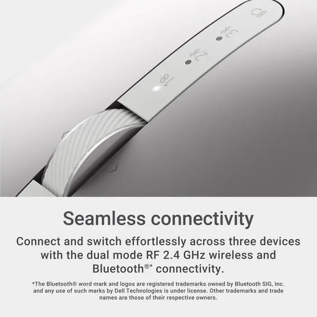 Alt view image 3 of 7 - Premier Wireless Mouse MS7421W, Rechargeable, Bluetooth