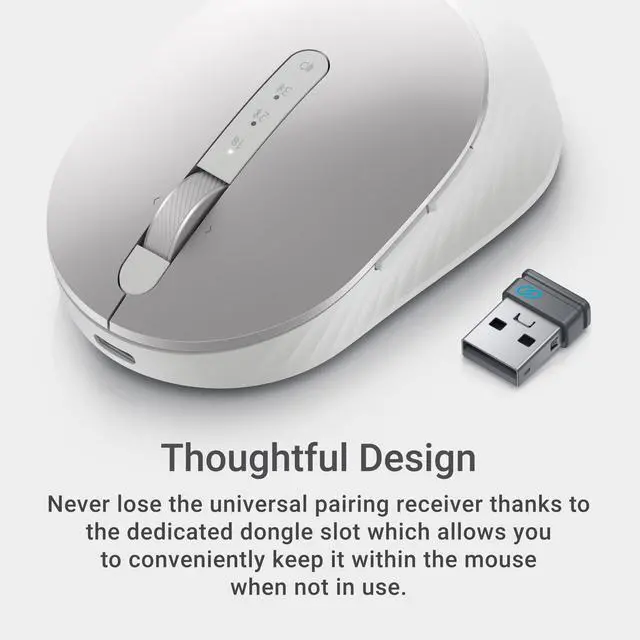 Alt view image 4 of 7 - Premier Wireless Mouse MS7421W, Rechargeable, Bluetooth