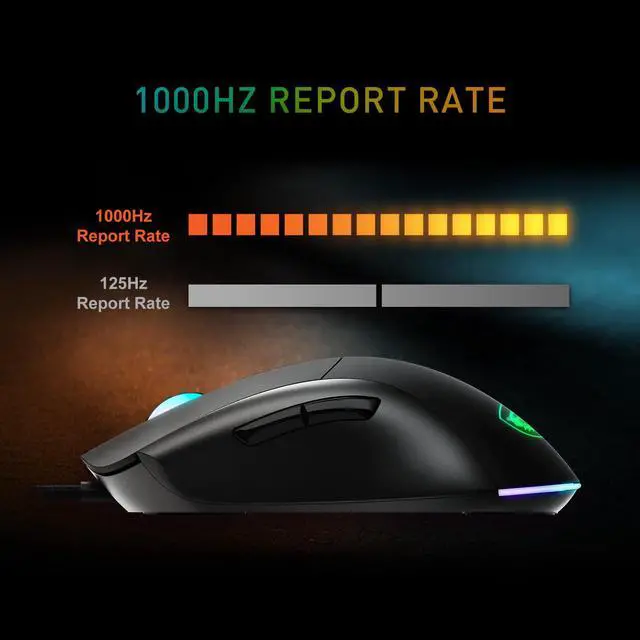 Alt view image 5 of 6 - Forge GM320 Gaming Mouse, 12800 DPI, 20M+ Clicks Micro Switch, Optical Sensor, Ergonomic Ambitextrous Hand Design, RGB Light