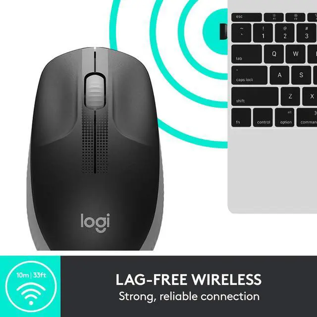 Alt view image 3 of 6 - Wireless Mouse M190 - Full Size Ambidextrous Curve Design, 18-Month Battery with Power Saving Mode, Precise Cursor Control & Scrolling, Wide Scroll Wheel, Thumb Grips - Mid Grey