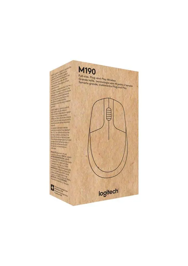 Alt view image 6 of 6 - Wireless Mouse M190 - Full Size Ambidextrous Curve Design, 18-Month Battery with Power Saving Mode, Precise Cursor Control & Scrolling, Wide Scroll Wheel, Thumb Grips - Mid Grey