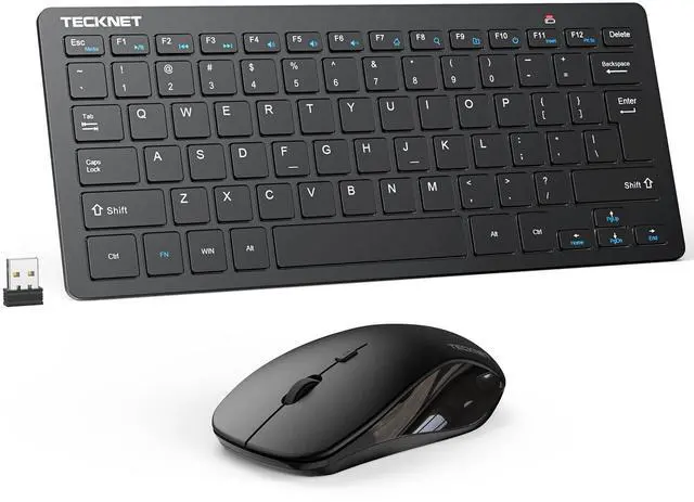 Main image of Wireless Keyboard and Mouse Combo, Mini Cordless Computer Keyboard and Mouse Set 2.4GHz, Silent Adjustable 1600 DPI, Quiet Click, Lag-Free for Computer, Laptop, PC, Windows, Mac, Chrome OS