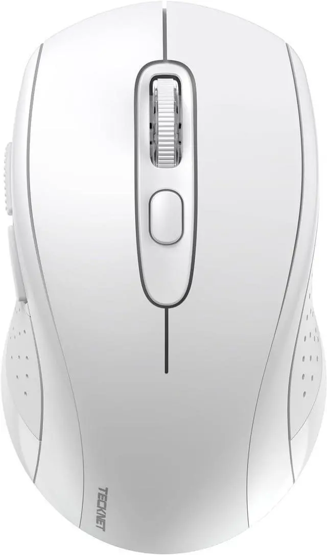 Main image of Bluetooth Mouse (BT 5.0/3.0+2.4Ghz), 6-Level 4000 DPI Wireless Mice for Laptop, 2-in-1 Ergonomic Computer Portable PC Mouse, Silent Mouse with USB Receiver for Windows/Mac/PC/Notebook-White