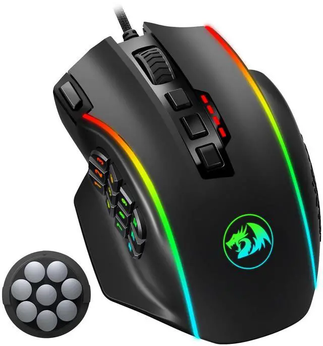 Main image of Gaming Mouse, MMO Mouse Gaming UP 12400 DPI, 19 Macro Programmable Buttons, RGB Mouse with 12 Side Buttons, 8 * 2.4g Weight Tuning for PC Laptop MOBA FPS, M901K, Black