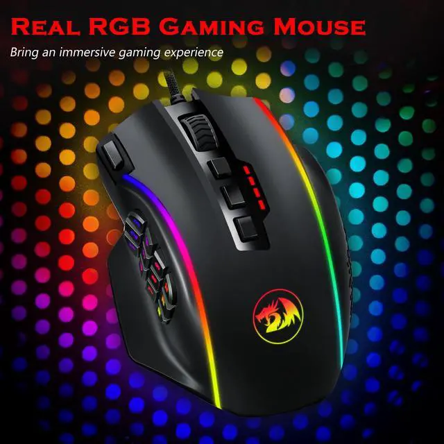 Alt view image 5 of 7 - Gaming Mouse, MMO Mouse Gaming UP 12400 DPI, 19 Macro Programmable Buttons, RGB Mouse with 12 Side Buttons, 8 * 2.4g Weight Tuning for PC Laptop MOBA FPS, M901K, Black