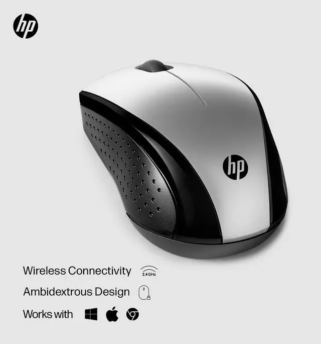 Alt view image 2 of 7 - X3000 G3 Wireless Mouse Silver, up to 15-Month Battery,Scroll Wheel, Side Grips for Control, Travel-Friendly, Blue LED, Powerful 1600 DPI Optical Sensor, Win XP,8, 11 Compatible (683N9AA#ABL)