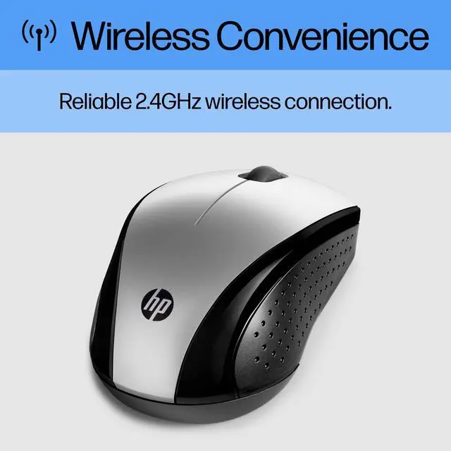 Alt view image 3 of 7 - X3000 G3 Wireless Mouse Silver, up to 15-Month Battery,Scroll Wheel, Side Grips for Control, Travel-Friendly, Blue LED, Powerful 1600 DPI Optical Sensor, Win XP,8, 11 Compatible (683N9AA#ABL)