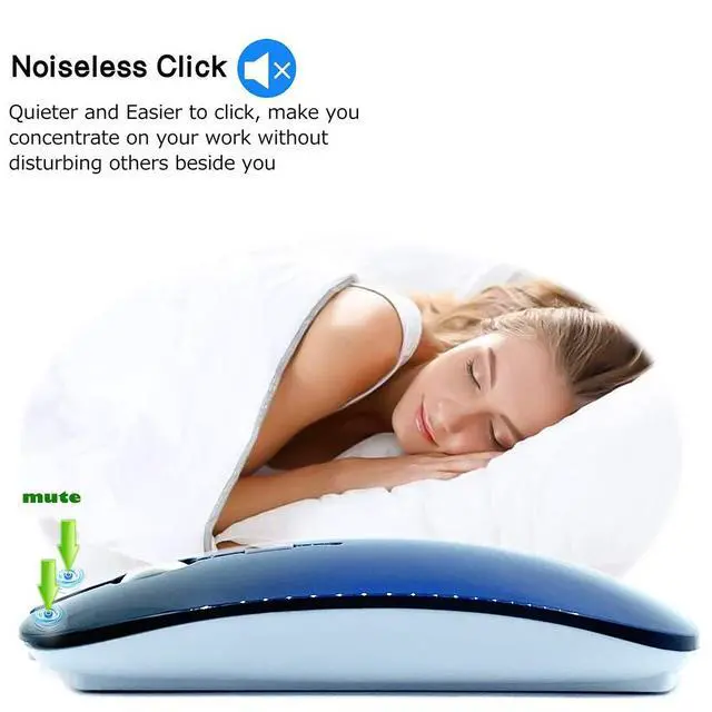 Alt view image 2 of 4 - Bluetooth Mouse for MacBook/Laptop/Notebook/pc/iPad/Chromebook, Wireless Mouse for MacBook Pro/AIR (Royal Blue)