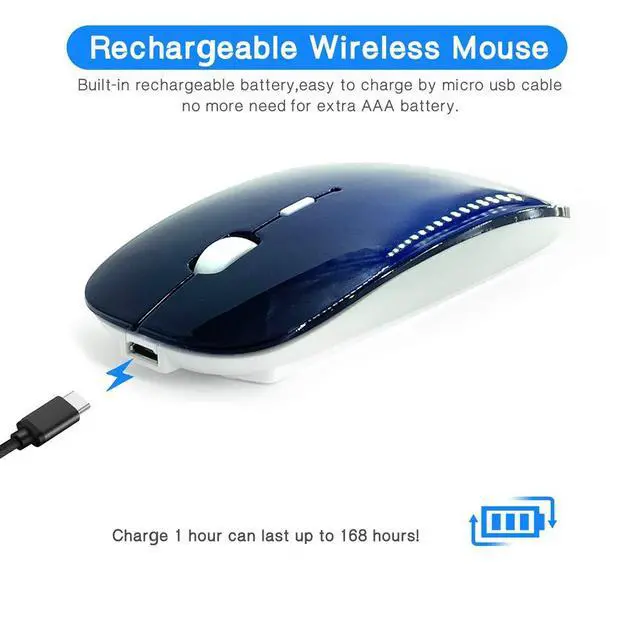 Alt view image 4 of 4 - Bluetooth Mouse for MacBook/Laptop/Notebook/pc/iPad/Chromebook, Wireless Mouse for MacBook Pro/AIR (Royal Blue)