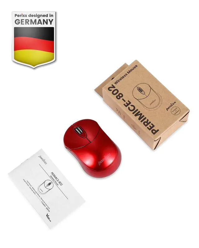 Alt view image 6 of 7 - PERIMICE-802R Bluetooth Wireless Mouse Compact Portable Design for Windows, macOS, iOS, and Android 1200 DPI Optical Sensor Red