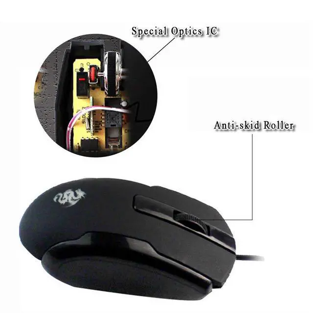 Alt view image 4 of 7 - Left Handed Mouse Logo Laser Engraving and Matte Process 800 DPI Resolution 3D Button Plug and Play Mini USB Wired Mouse Suitable for Laptop