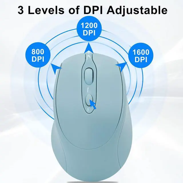 Alt view image 5 of 7 - Bluetooth Mouse,Rechargeable Wireless for Laptop/iPad/MacBook Pro/Air, Silent Portable Slim for Surface Pro/PC/Lenovo/Samsung Tablet (Blue)