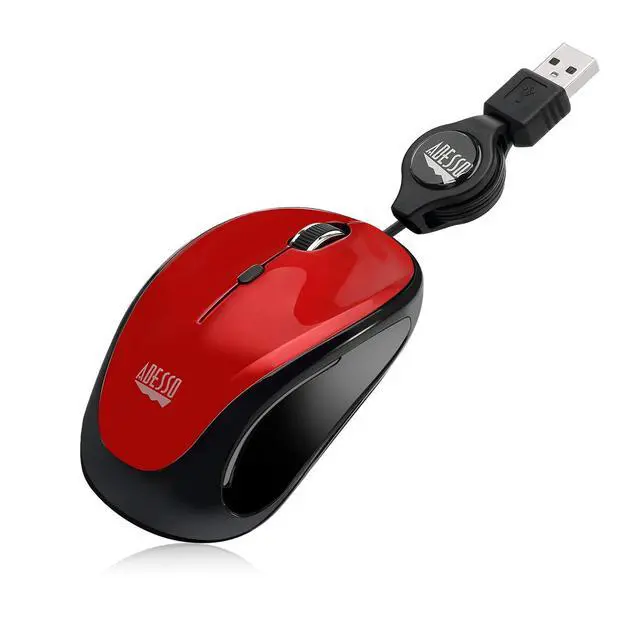 Alt view image 2 of 7 - iMouse S8R USB Illuminated Retractable Mini Mouse Red Compact Portable Travel Optical Corded Mice with 2 Level Adjustable DPI 800 1200 and Multi Color LED Backlight for Laptop Desktop PC