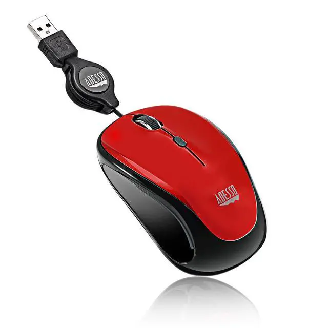 Alt view image 3 of 7 - iMouse S8R USB Illuminated Retractable Mini Mouse Red Compact Portable Travel Optical Corded Mice with 2 Level Adjustable DPI 800 1200 and Multi Color LED Backlight for Laptop Desktop PC