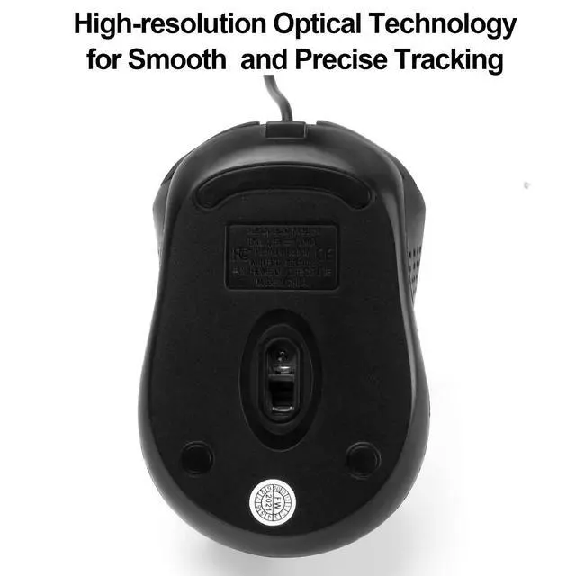Alt view image 6 of 7 - Ergonomic USB Wired Computer Mouse for Right or Left Hand, with Durable Clicks for PC, Laptop, Desktop, Chromebook, Notebook, Mac (Red)