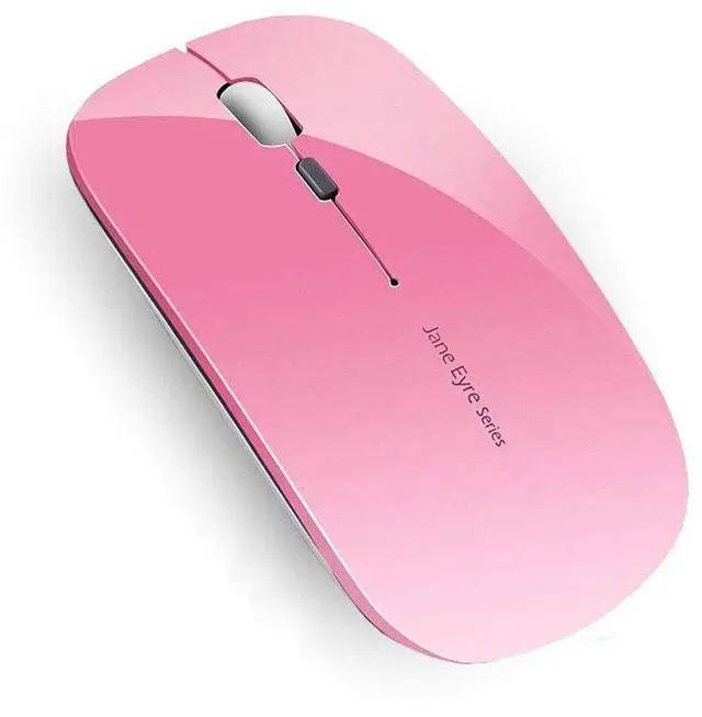 Main image of Q5 Slim Rechargeable Wireless Mouse, 2.4G Portable Optical Silent Ultra Thin Wireless Computer Mouse with USB Receiver and Type C Adapter, Compatible with PC, Laptop, Desktop (Pink)