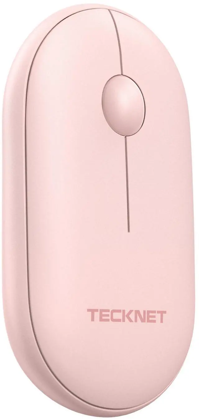 Main image of Bluetooth Mouse, Slim Portable Wireless Mouse for 2 Modes(BT3.0/5.0+2.4Ghz), Lightweight, Contoured Grip with USB Receiver, Quiet Click Compatible with PC, Chromebook, Mac - Pink