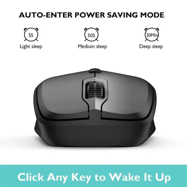 Alt view image 6 of 7 - Ergonomic Bluetooth Mouse and Mouse Pad for Laptop, Silent Mouse with 3-Levels DPI, USB Nano Receiver for Android PC Notebook Computer Mac-Black