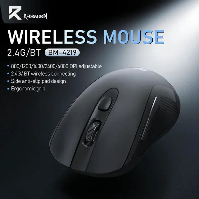 Alt view image 2 of 6 - Wireless Mouse - BT& 2.4GHz Dual Mode - Max 4000 DPI - 6 Buttons - 18 Months Battery - No Wires - Smooth Tracking - Quiet Silent Portable Optical Computer Mouse for Laptop, PC, Windows, Mac