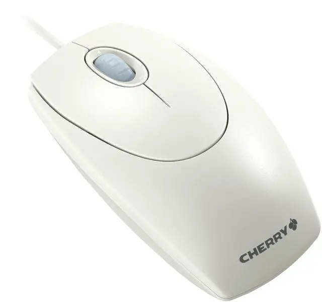 Alt view image 2 of 6 - WheelMouse, Wired Mouse, Retro Style, Symmetrical Design for Right- and Left-Handed Users, Optical Sensor, USB-A (PS/2 Adapter Included), Light Gray