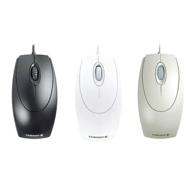 Alt view image 4 of 6 - WheelMouse, Wired Mouse, Retro Style, Symmetrical Design for Right- and Left-Handed Users, Optical Sensor, USB-A (PS/2 Adapter Included), Light Gray