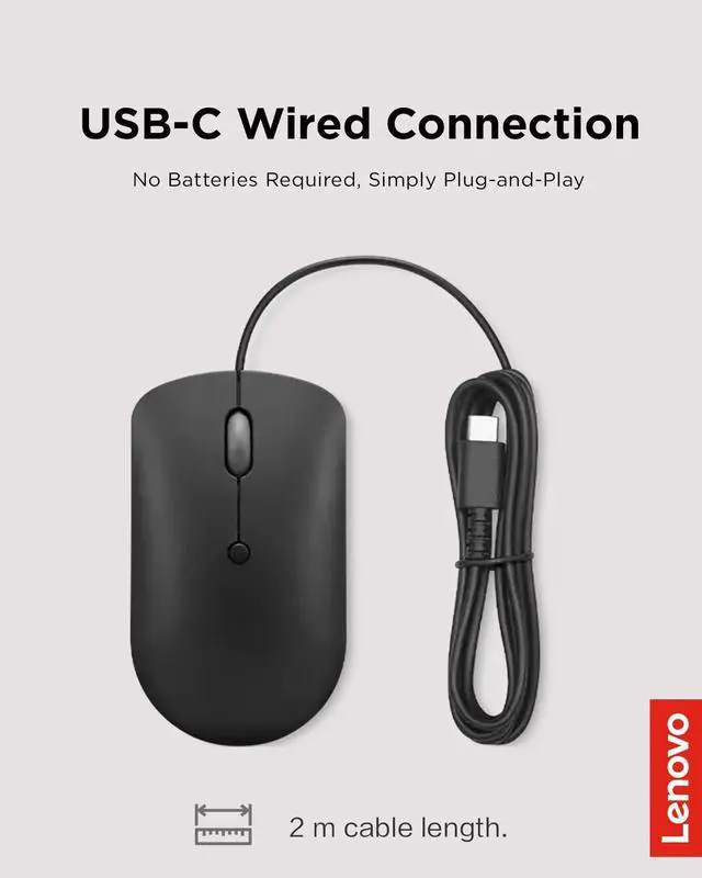Alt view image 3 of 7 - 400 USB-C Compact Wired Mouse Pocket Friendly Portable Mouse for Notebook or Large Computer Monitor, Black