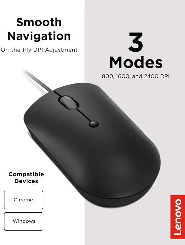 Alt view image 4 of 7 - 400 USB-C Compact Wired Mouse Pocket Friendly Portable Mouse for Notebook or Large Computer Monitor, Black