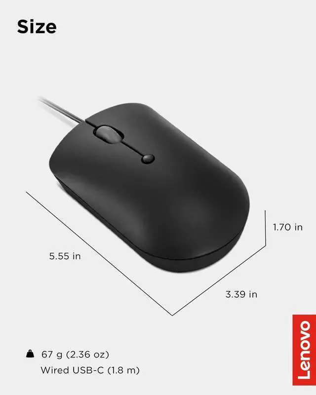 Alt view image 7 of 7 - 400 USB-C Compact Wired Mouse Pocket Friendly Portable Mouse for Notebook or Large Computer Monitor, Black