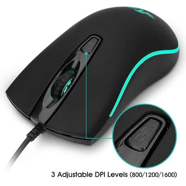 Alt view image 3 of 7 - RM105 Wired Mouse,Computer Mouse with Colorful RGB Backlight,Comfortable Grip Ergonomic Optical,USB Wired Mice Support Windows PC, Laptop,Desktop,Notebook,Chromebook