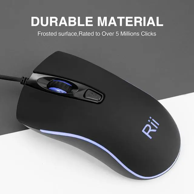 Alt view image 6 of 7 - RM105 Wired Mouse,Computer Mouse with Colorful RGB Backlight,Comfortable Grip Ergonomic Optical,USB Wired Mice Support Windows PC, Laptop,Desktop,Notebook,Chromebook