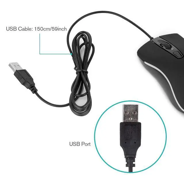 Alt view image 7 of 7 - RM105 Wired Mouse,Computer Mouse with Colorful RGB Backlight,Comfortable Grip Ergonomic Optical,USB Wired Mice Support Windows PC, Laptop,Desktop,Notebook,Chromebook