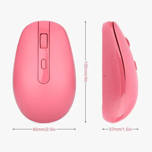 Alt view image 6 of 6 - Wireless Mouse RM700 2.4G Silent Mouse with USB Nano Receiver for Laptop,PC,Mac,Chromebook,Windows (Pink)