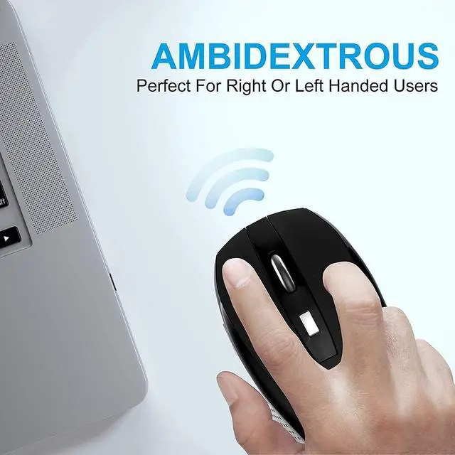 Alt view image 6 of 7 - 2 Pack Wireless Mouse, 2.4Ghz Wireless Mouse Computer Mouse1200,6 Buttons with Nano Receiver for Laptop,PC,Chromebook,Computer,Notebook,Office (Black)