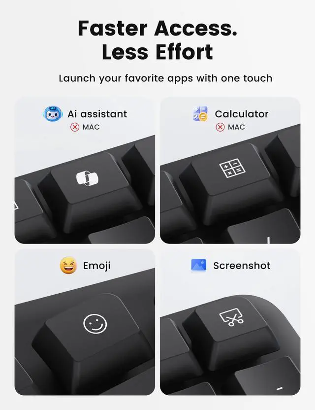Alt view image 6 of 7 - Wireless Keyboard and Mouse Combo, MA41 30dB Quiet Ergonomic Wave Keyboard Set with Soft Leather Palm Rest, Dual-System Switch for Windows/Mac, Ideal for Business Teams Home Office