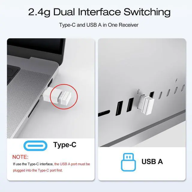 Alt view image 3 of 7 - Full Size Wireless Bluetooth Keyboard for Mac, Ultra Slim Quiet Metal Frame, BT+2.4G Triple Rechargeable Ergonomic for Office/Home, Compatible with MacBook/iMac/Mac mini/macOS 11.3+, Silver