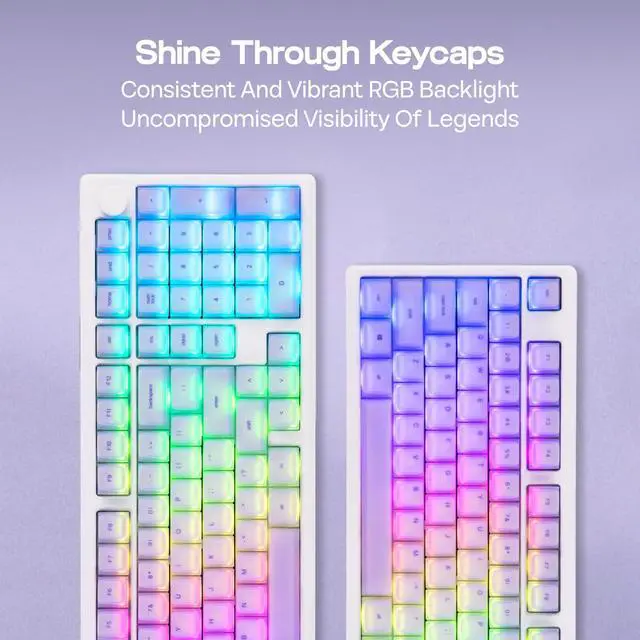 Alt view image 4 of 7 - AegisSil Keycap Set, Silicone Material, Cherry Profile, 113 Keys, 65%/75%/96%/Full Size, Custom Keyboard Keycaps Set for Cherry MX, Kailh, Outemu, Gateron Mechanical Gaming Keyboard (Purple)