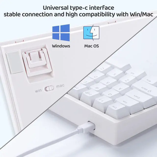 Alt view image 5 of 7 - 66Pro Rapid Trigger Magnetic Switch 65% Mechanical Keyboard,Hall Effect Gasket-Mounted RGB HotSwap Hyper-Fast Adjustable Actuation Wired Compact Gaming Keyboard with Knob(White)