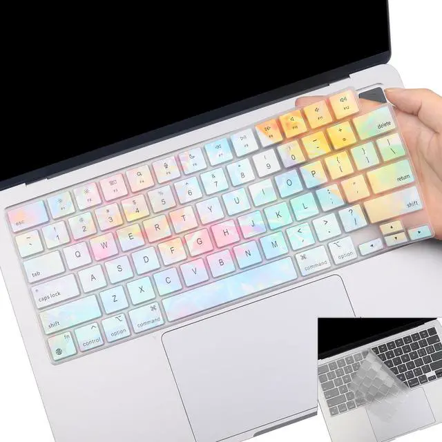 Main image of 2 Pack Colorful Keyboard Cover for 2026-2023 MacBook Air 13"15" M5 M4 M3 M2, 2026-2021 MacBook Pro 14" 16" M5 M4 M3 M2 M1 Pro/Max,Keyboard Skin for 14.2" 16.2" MacBook Pro /13.6" 15.3"MacBook Air, US