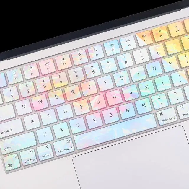 Alt view image 3 of 6 - 2 Pack Colorful Keyboard Cover for 2026-2023 MacBook Air 13"15" M5 M4 M3 M2, 2026-2021 MacBook Pro 14" 16" M5 M4 M3 M2 M1 Pro/Max,Keyboard Skin for 14.2" 16.2" MacBook Pro /13.6" 15.3"MacBook Air, US
