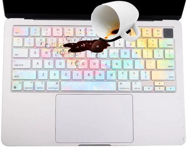 Alt view image 6 of 6 - 2 Pack Colorful Keyboard Cover for 2026-2023 MacBook Air 13"15" M5 M4 M3 M2, 2026-2021 MacBook Pro 14" 16" M5 M4 M3 M2 M1 Pro/Max,Keyboard Skin for 14.2" 16.2" MacBook Pro /13.6" 15.3"MacBook Air, US