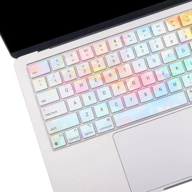 Alt view image 2 of 6 - 2 Pack Colorful Keyboard Cover for 2026-2023 MacBook Air 13"15" M5 M4 M3 M2, 2026-2021 MacBook Pro 14" 16" M5 M4 M3 M2 M1 Pro/Max,Keyboard Skin for 14.2" 16.2" MacBook Pro /13.6" 15.3"MacBook Air, US