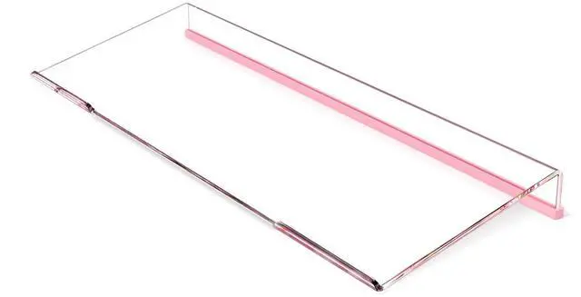 Main image of Ergonomic Computer Keyboard Stand - Clear Acrylic Keyboard Riser Tilted Keyboard Holder Keyboard Tray with Lightpink Non-Slip Strip for Easy Typing at Home School Office Desk Accessories