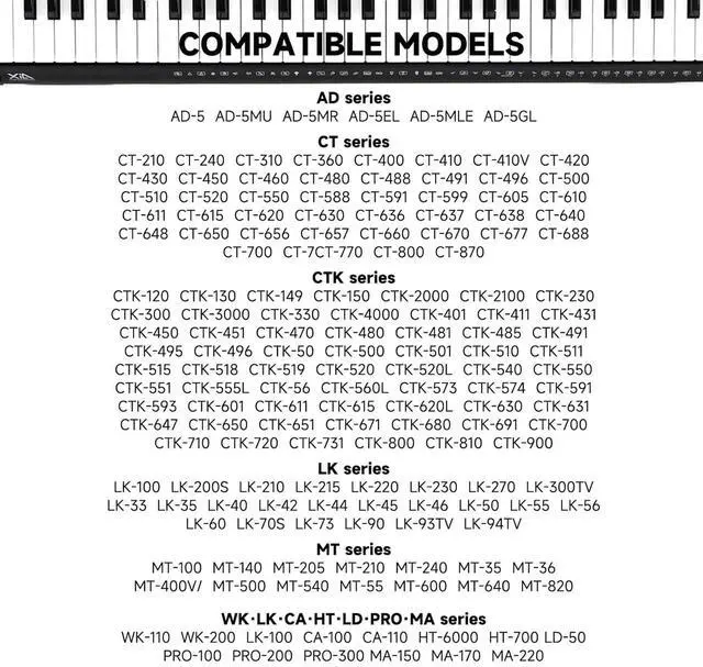 Alt view image 4 of 6 - 9V AC/DC Casio Keyboard Charger Power Adapter Compatible for Casio Keyboard Piano AD-5 AD-5MU WK-200 WK-210 CT-360 CTK-496 CTK-500 CTK-519 CTK-573 CTK-593 CTK-611 CTK-720 CTK-2100 Power Supply Cord