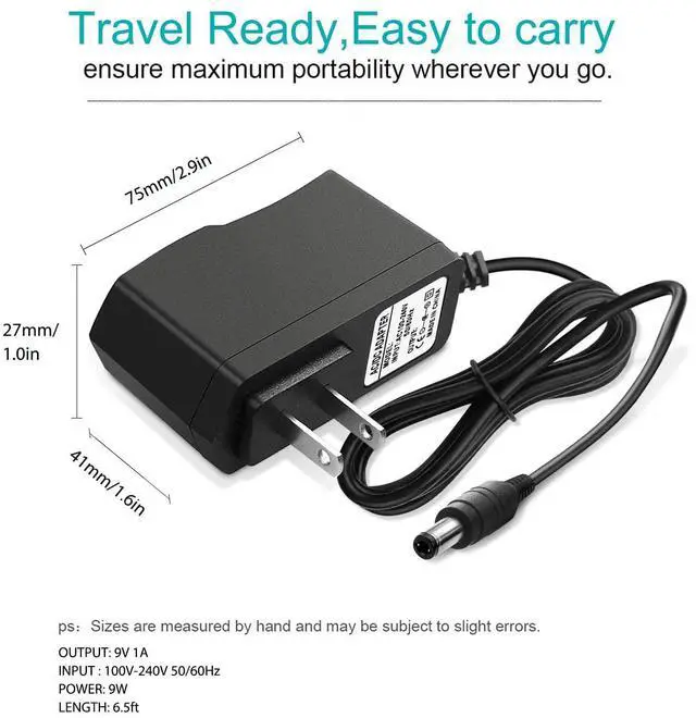Alt view image 6 of 6 - 9V AC/DC Casio Keyboard Charger Power Adapter Compatible for Casio Keyboard Piano AD-5 AD-5MU WK-200 WK-210 CT-360 CTK-496 CTK-500 CTK-519 CTK-573 CTK-593 CTK-611 CTK-720 CTK-2100 Power Supply Cord