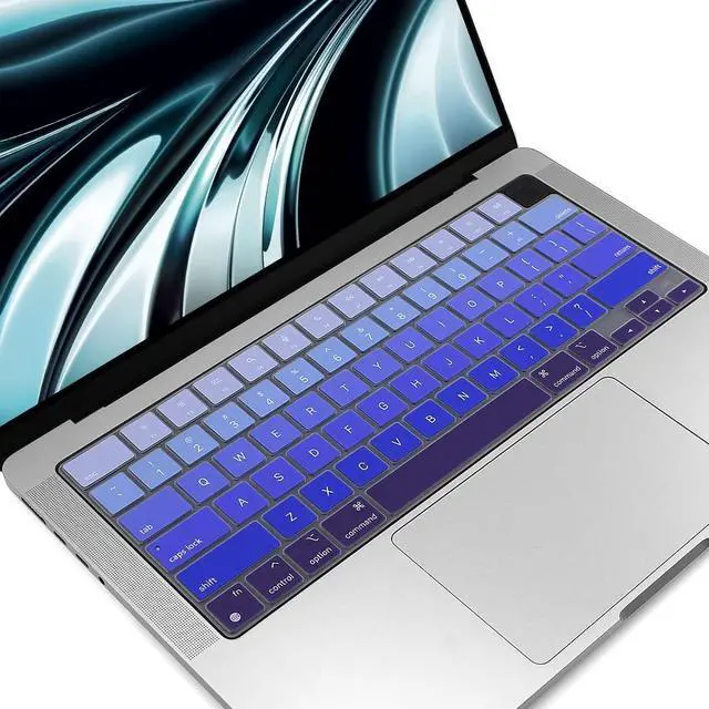 Alt view image 3 of 7 - Keyboard Cover Skin for 2026-2022 MacBook Air 13.6 inch 15.3 inch M5 M4 M3 Chip A3449 A3240 U.S Enter TPU Protector for MacBook Air 13'' 15'' M5 M4 M3 2026 2025 2024 Accessory (Ombre Blue)
