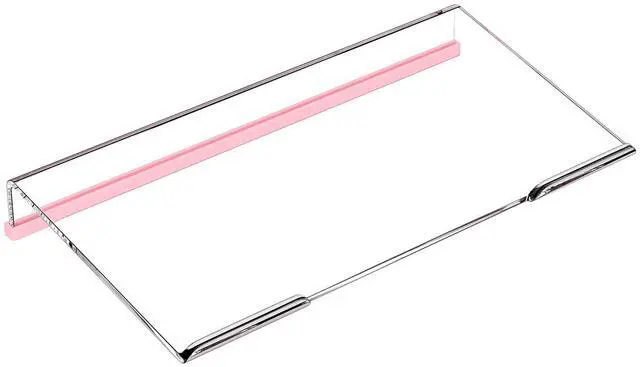 Main image of Computer Keyboard Stand for Desktop, 11.8" Tiny Clear Acrylic Keyboard Riser 78 Keys Compact Keyboard Lift for Desk Ergonomic Short Keyboard Holder Tray with Black and Pink Silicone Strip