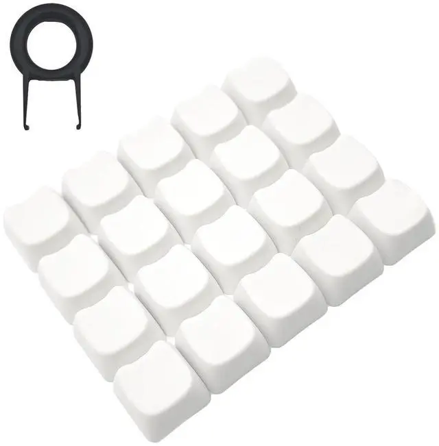 Alt view image 2 of 6 - Cats Head Shaped Keycap PBT Blank Keycaps Brown Series Cute Cat Keycaps 20pcs for MX switches Mechanical Keyboard (White)