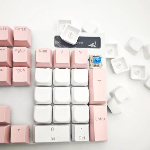 Alt view image 5 of 6 - Cats Head Shaped Keycap PBT Blank Keycaps Brown Series Cute Cat Keycaps 20pcs for MX switches Mechanical Keyboard (White)