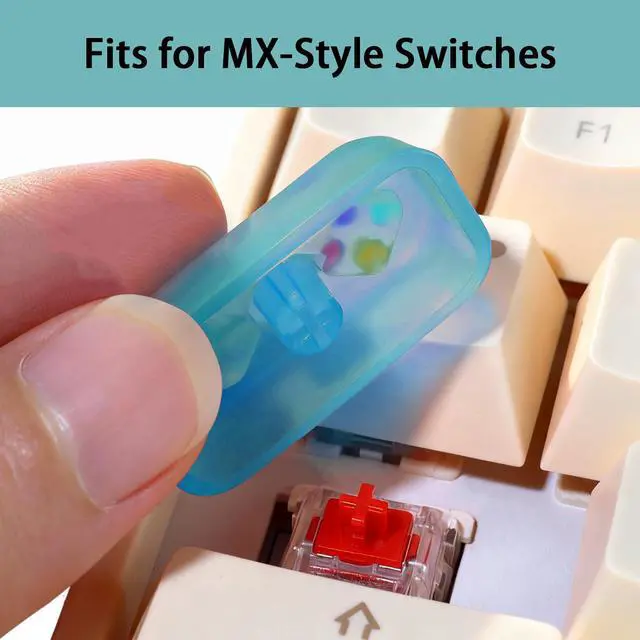 Alt view image 4 of 6 - Artisan Keycap, Custom Retro Game Controller Shaped Keys Cap for MX Mechanical Keyboard, Shine Through Resin Handmade Single Replacement for Capslock Key - Blue